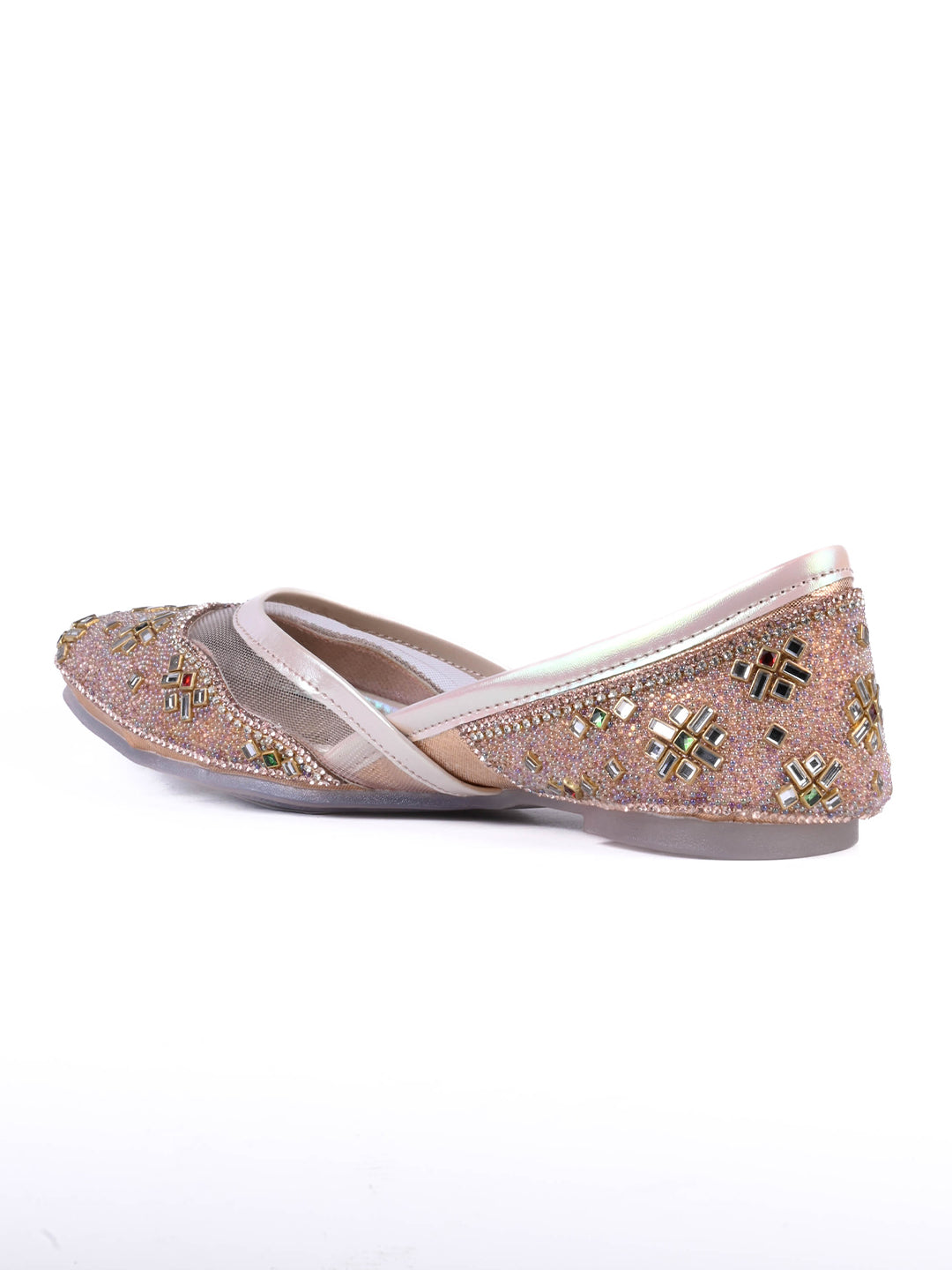 Women, Women Footwear, Rose Gold Mojaris