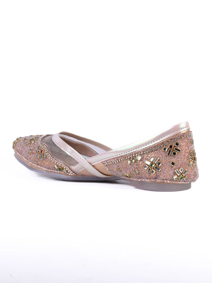 Women, Women Footwear, Rose Gold Mojaris