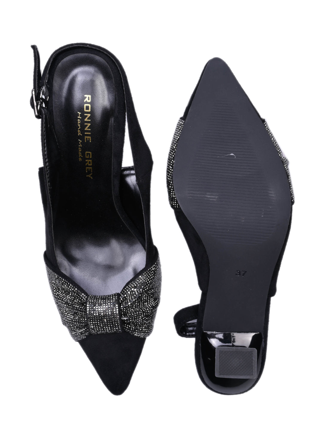 Women Black Solid Sandals