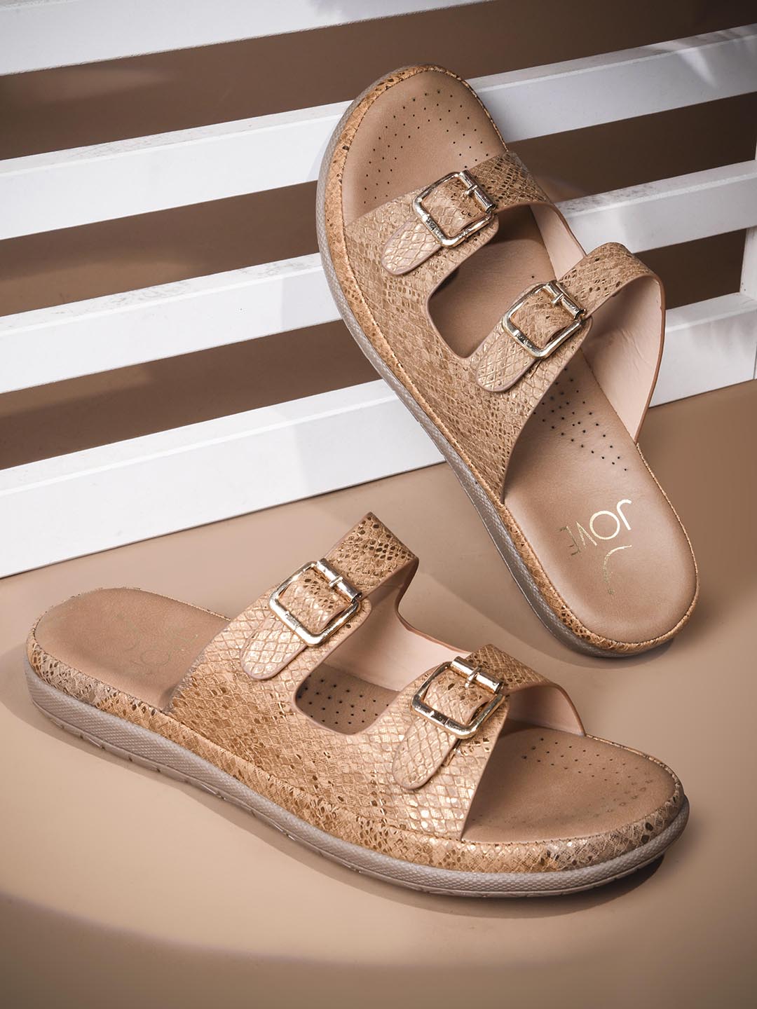 Women, Women Footwear, Brown Open Toe Flats