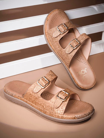 Women, Women Footwear, Brown Open Toe Flats