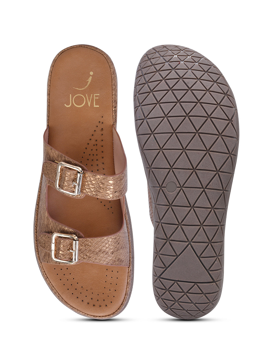 Women Brown Animal Print Open Toe Flats