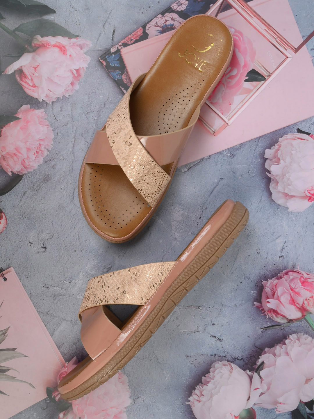 Women, Women Footwear, Pink Open Toe Flats