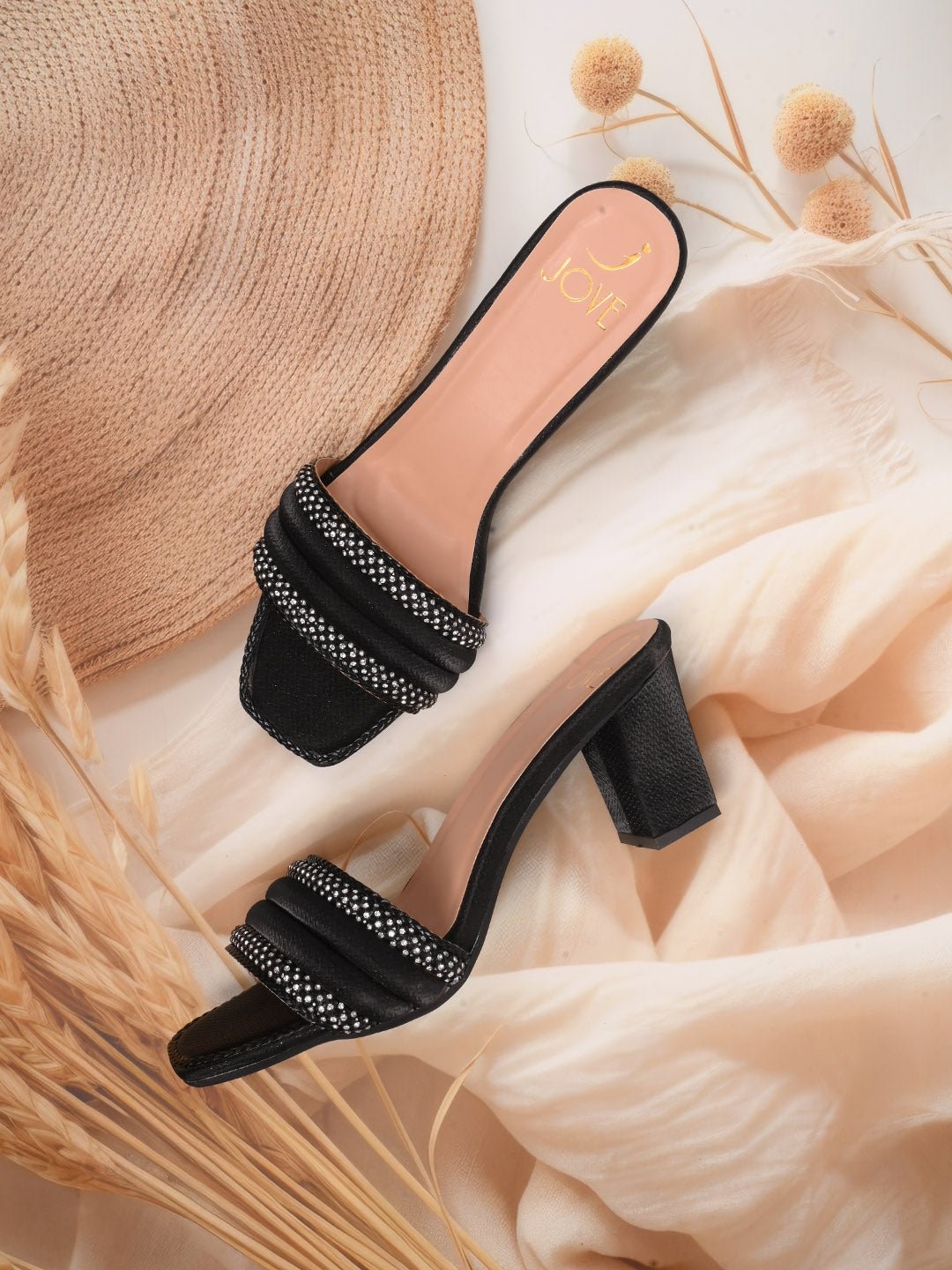 Women, Women Footwear, Black Sandals