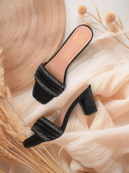 Women, Women Footwear, Black Sandals