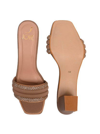 Women, Women Footwear, Khaki Sandals