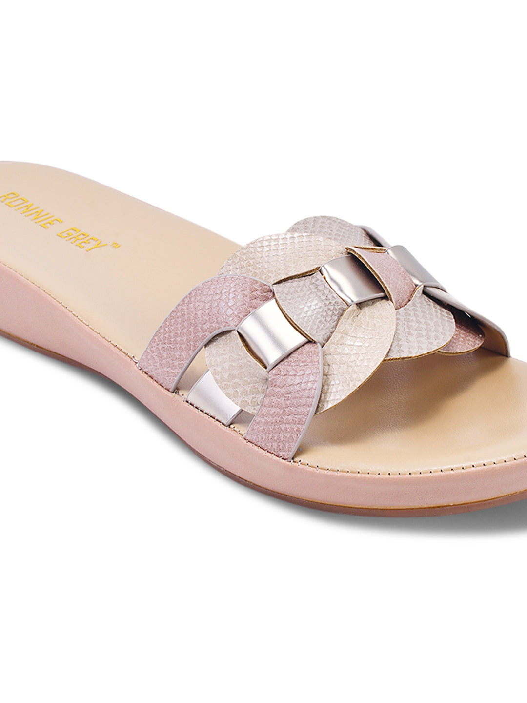 Women, Women Footwear, Beige Open Toe Flats