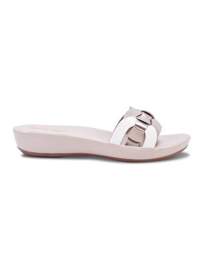 Women, Women Footwear, White Open Toe Flats