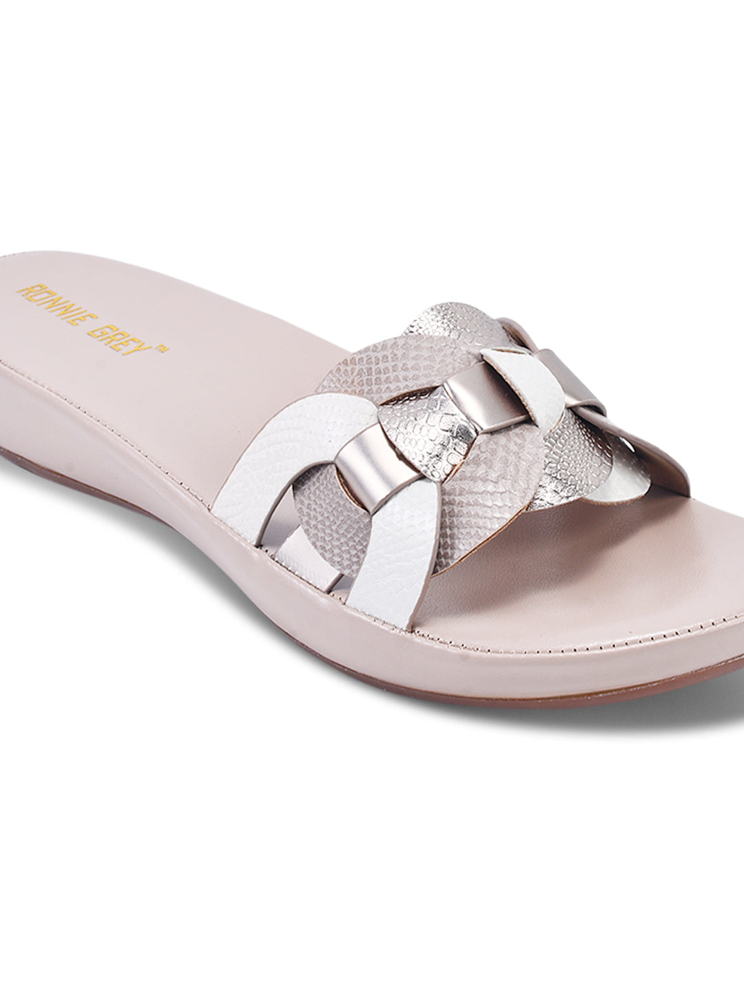 Women, Women Footwear, White Open Toe Flats