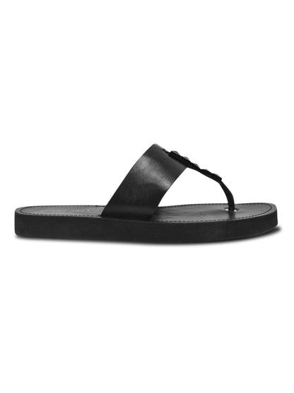 Women, Women Footwear, Black T-Strap Flats