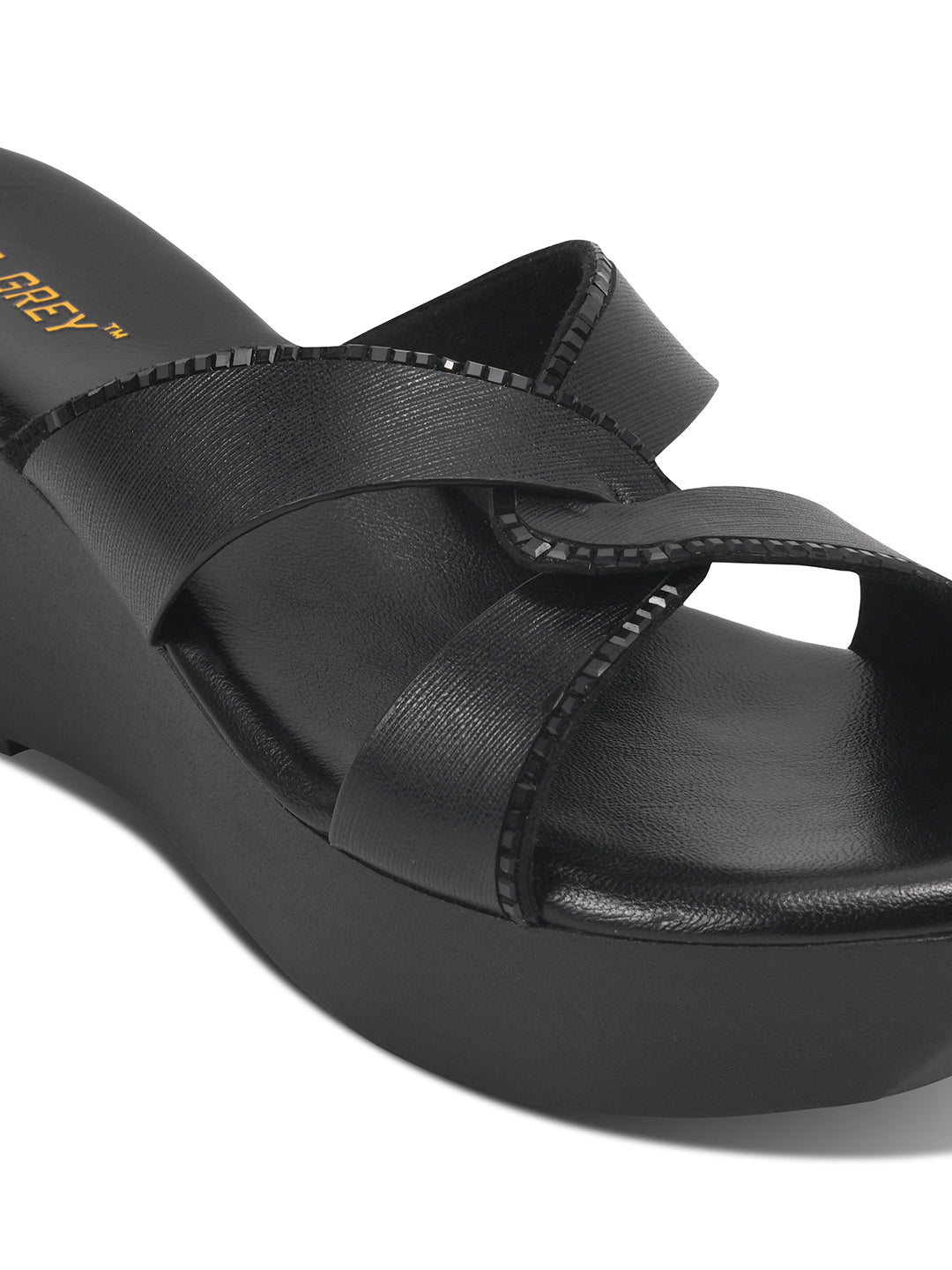 Women Black Solid Wedges