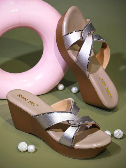 Women, Women Footwear, Grey Wedges