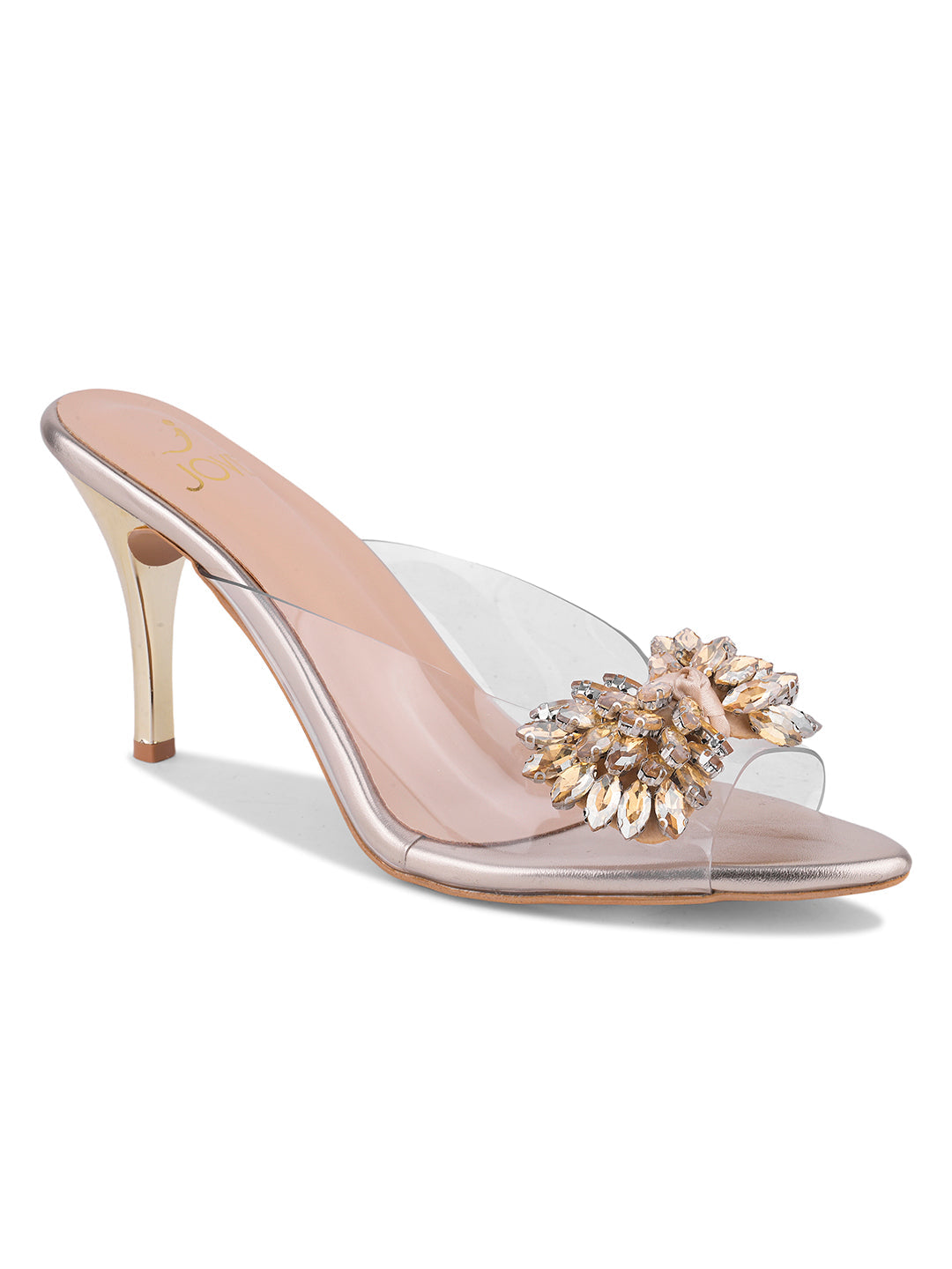 Women, Women Footwear, Gold Sandals