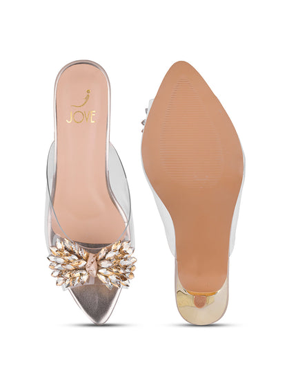 Women, Women Footwear, Gold Sandals
