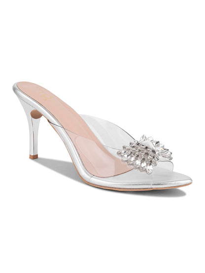 Women, Women Footwear, Silver Sandals