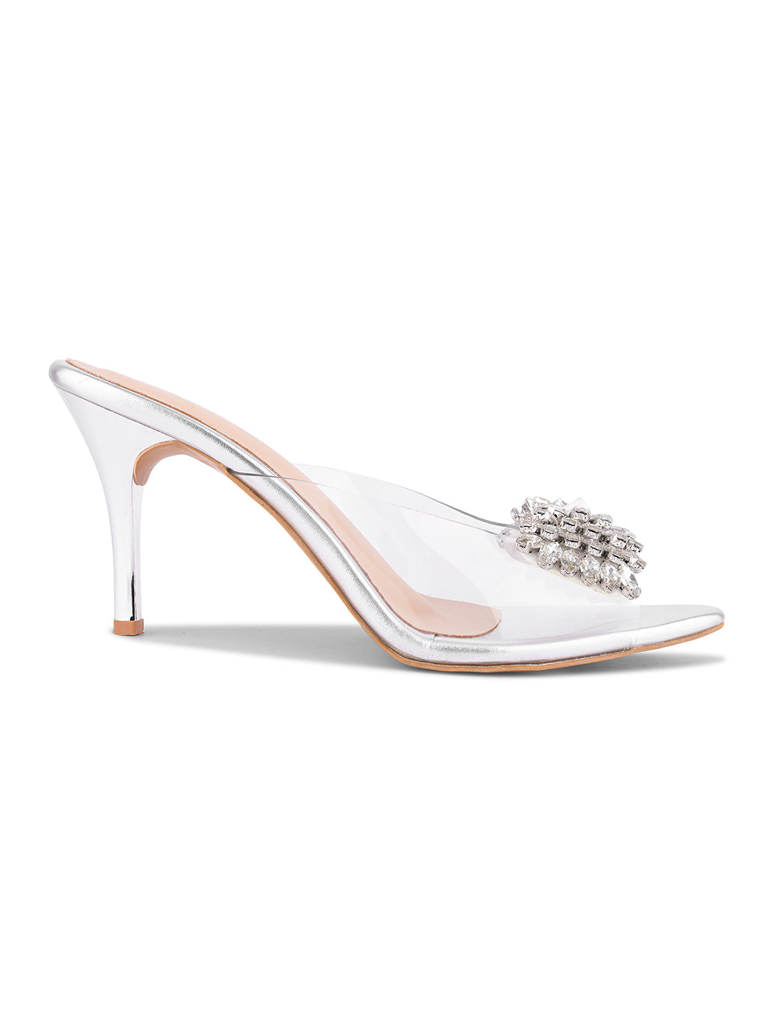Women, Women Footwear, Silver Sandals