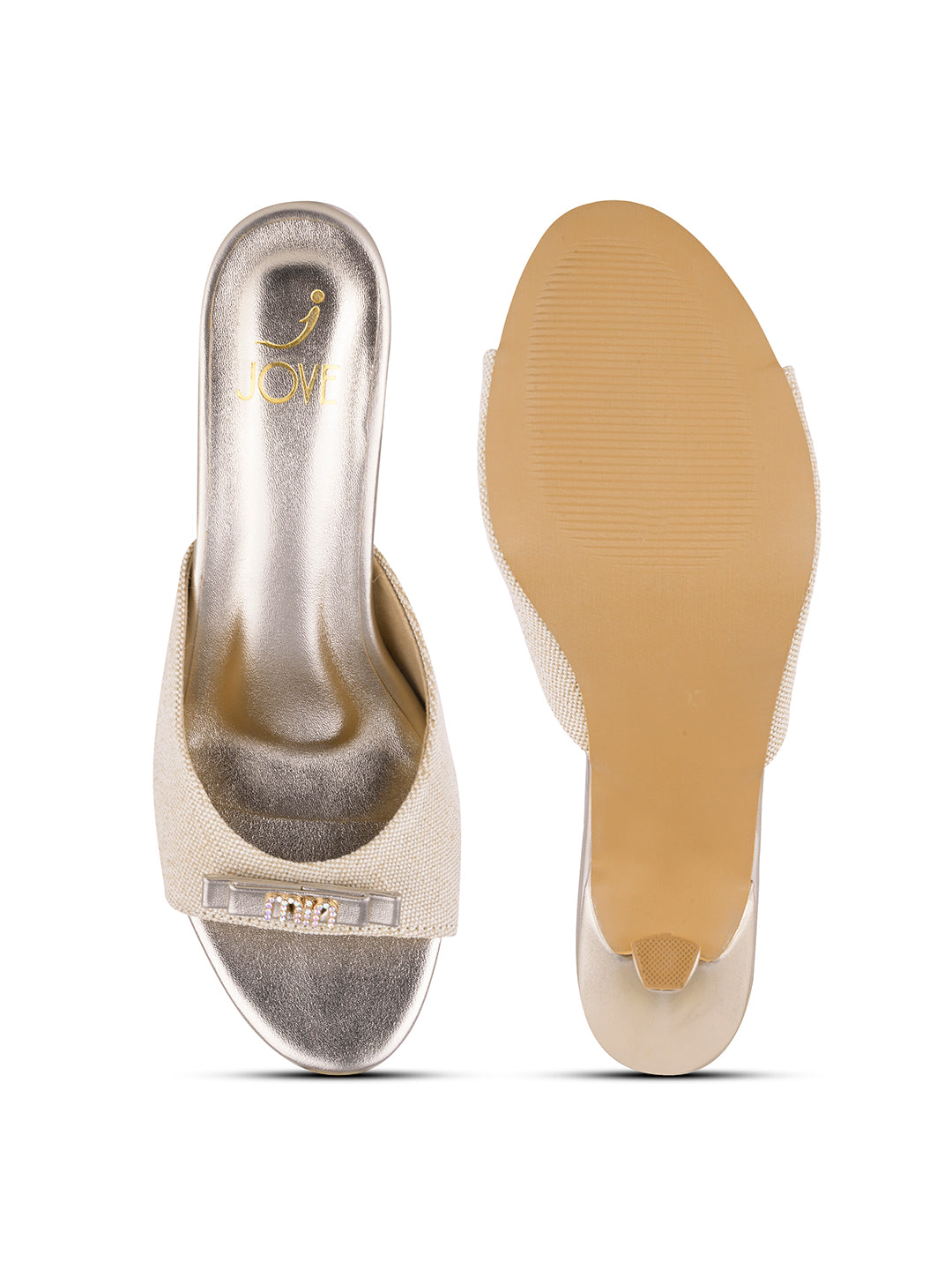 Women, Women Footwear, Gold Sandals