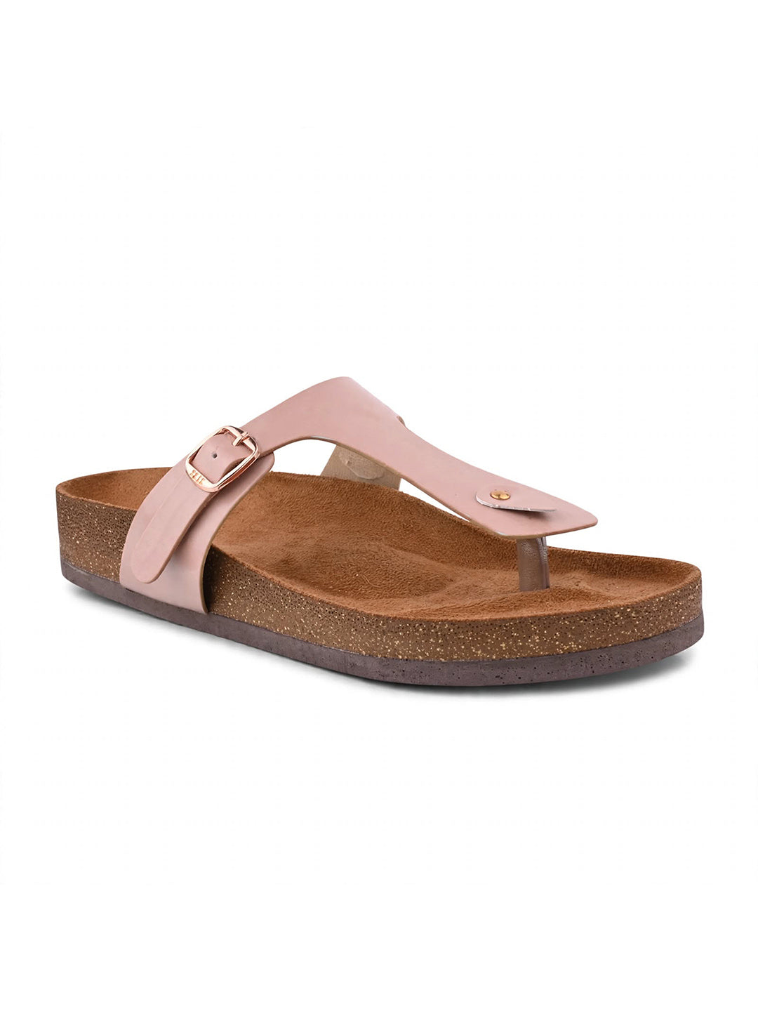 Women, Women Footwear, Beige T-Strap Flats