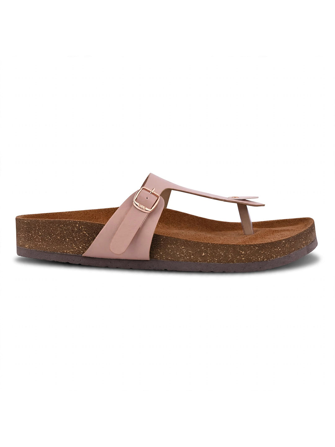 Women, Women Footwear, Beige T-Strap Flats