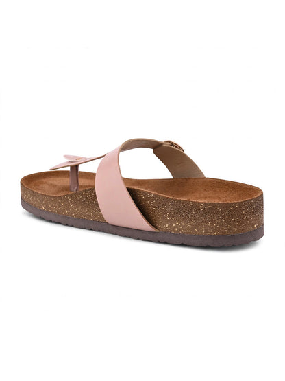 Women, Women Footwear, Beige T-Strap Flats