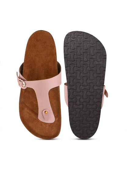 Women, Women Footwear, Beige T-Strap Flats