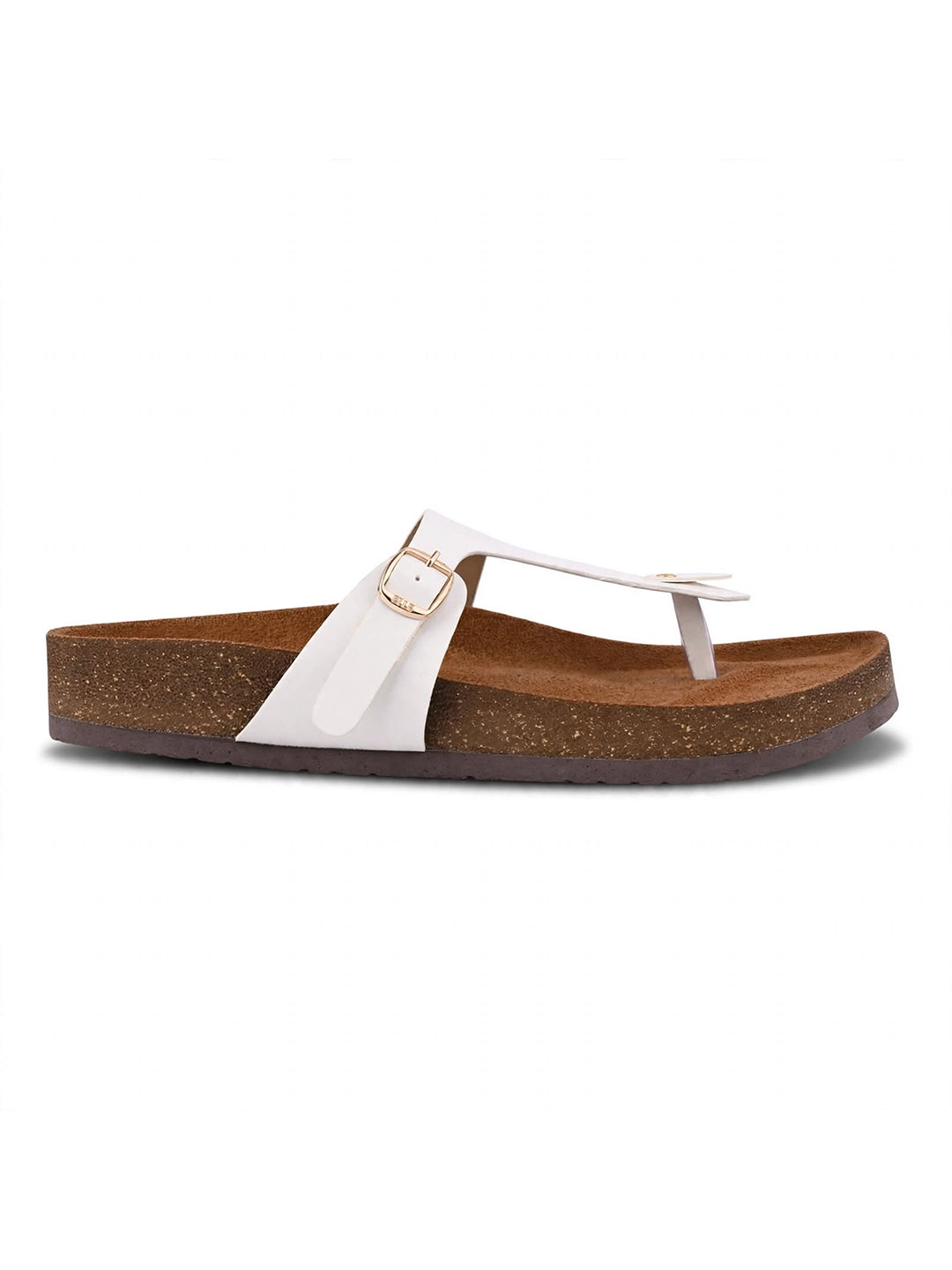 Women, Women Footwear, White T-Strap Flats