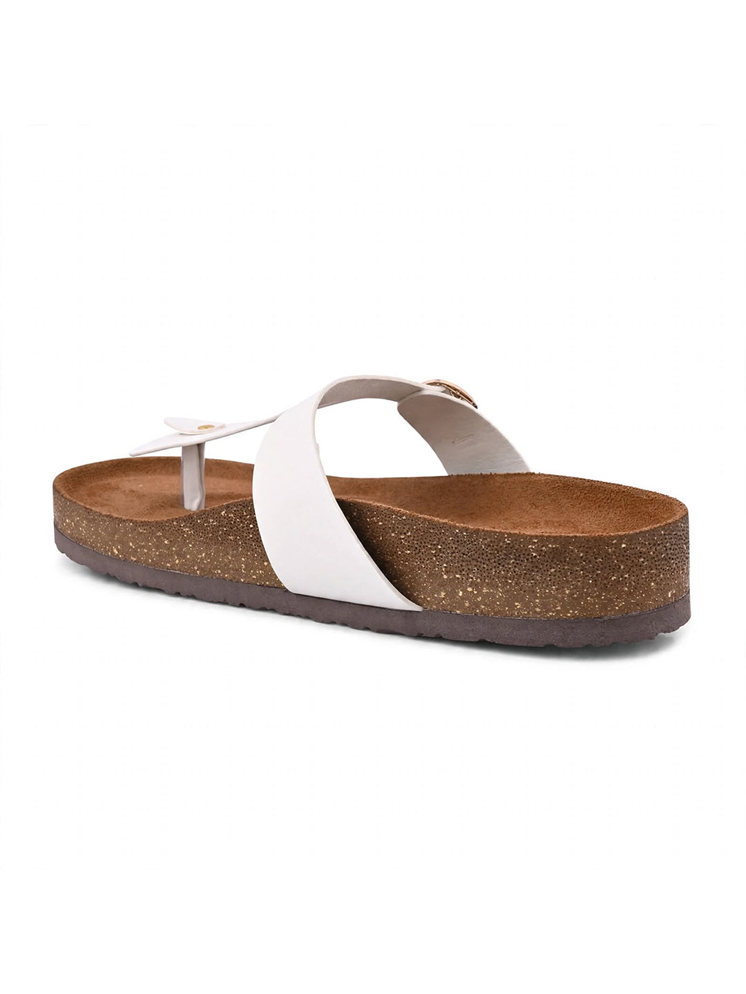 Women, Women Footwear, White T-Strap Flats