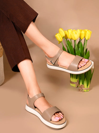 Women, Women Footwear, Beige Sandals