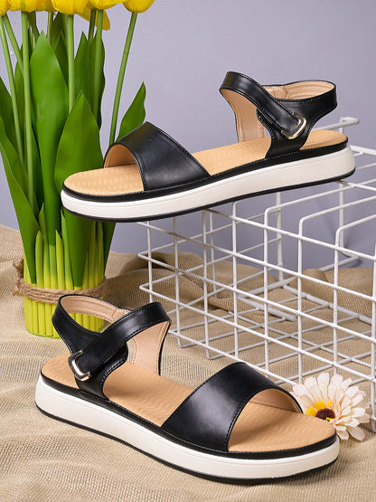 Women, Women Footwear, Black Sandals