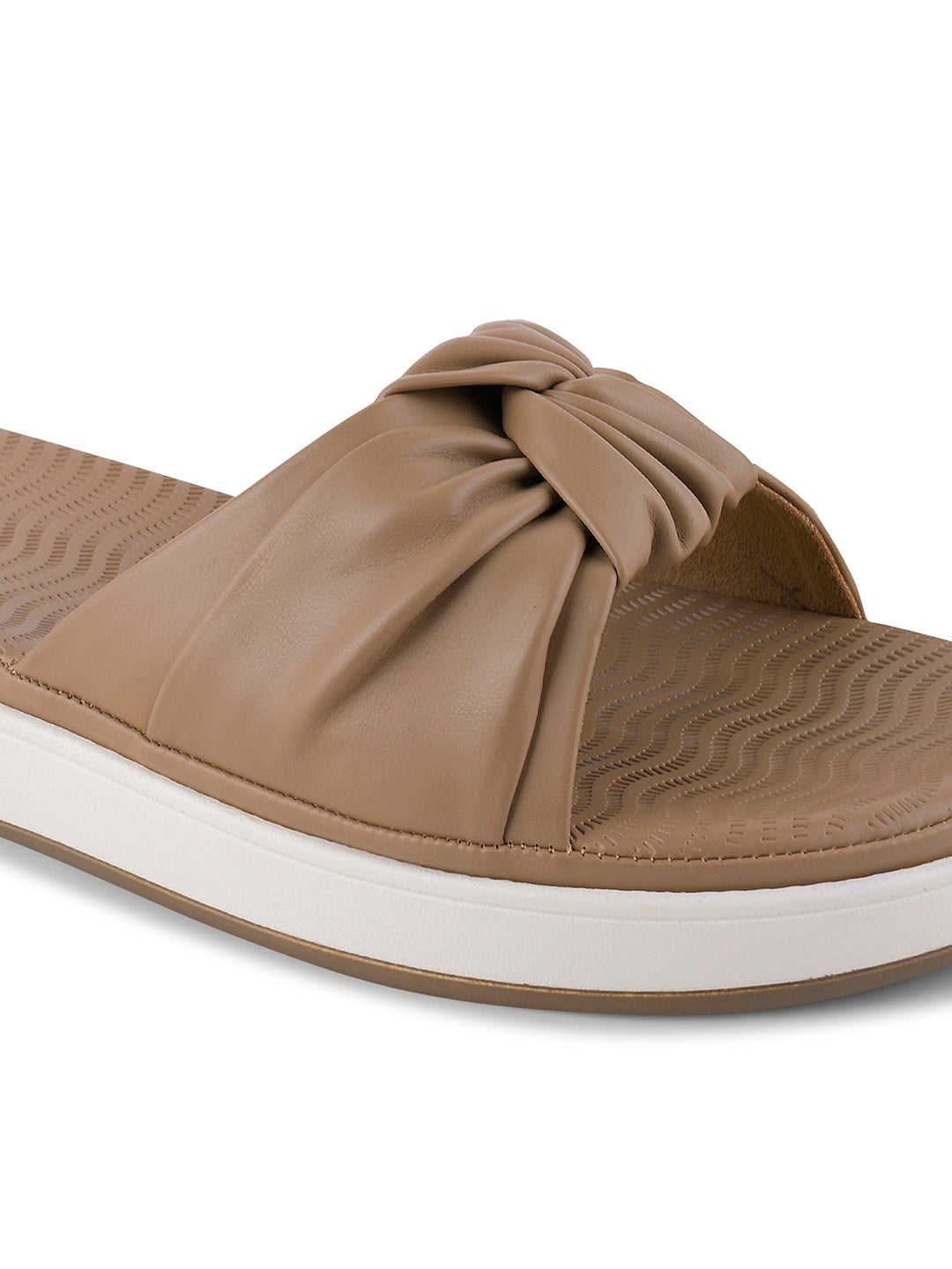 Women Beige Open Toe Flats