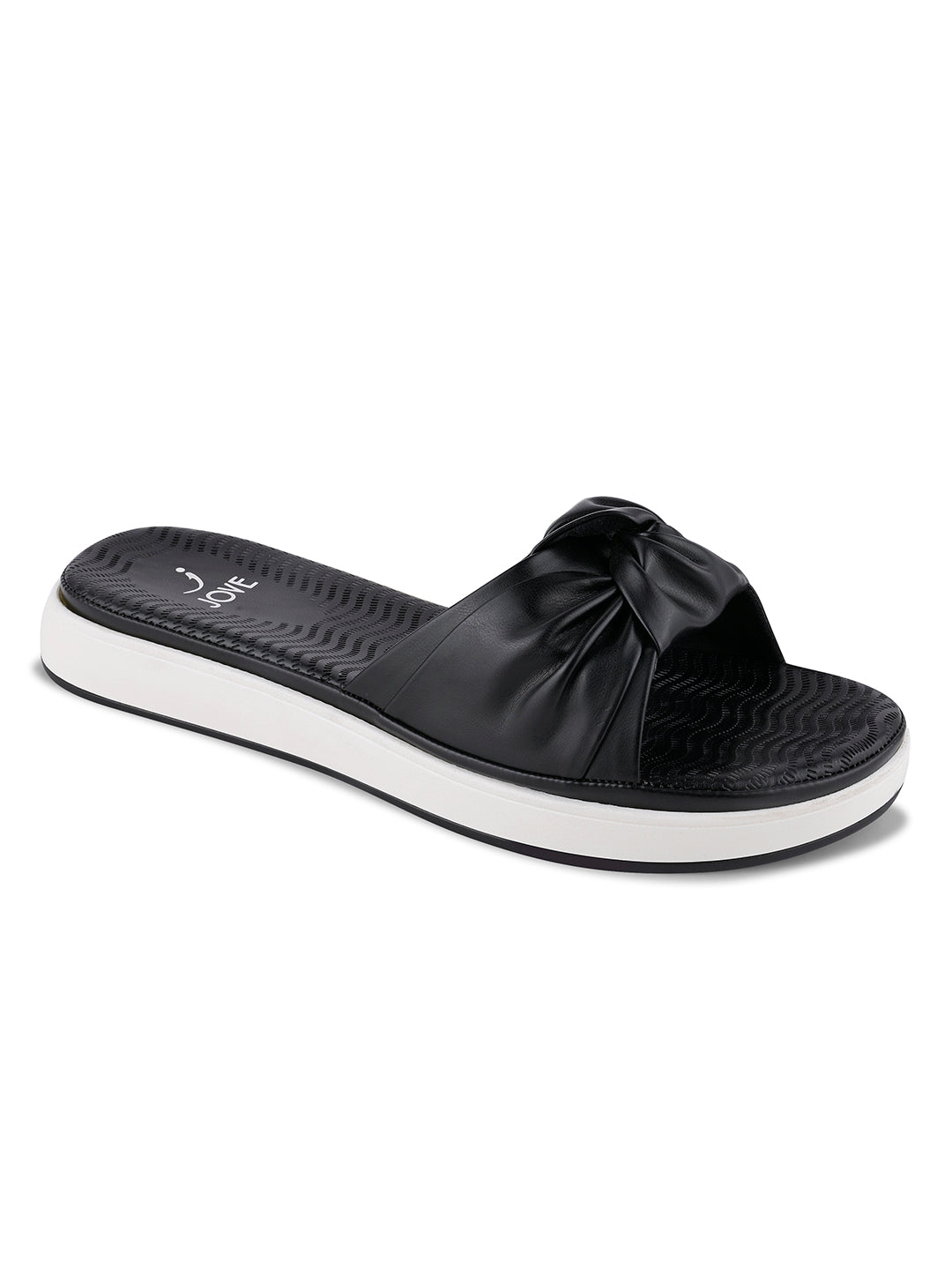 Women, Women Footwear, Black Open Toe Flats