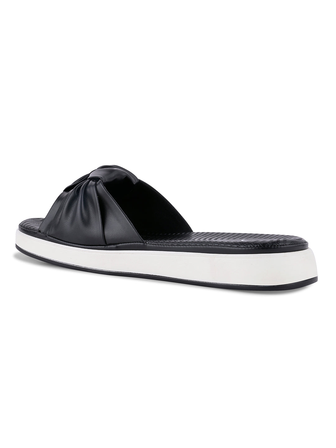 Women, Women Footwear, Black Open Toe Flats