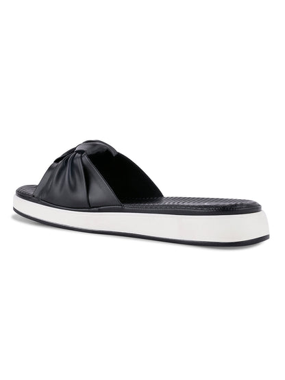 Women, Women Footwear, Black Open Toe Flats