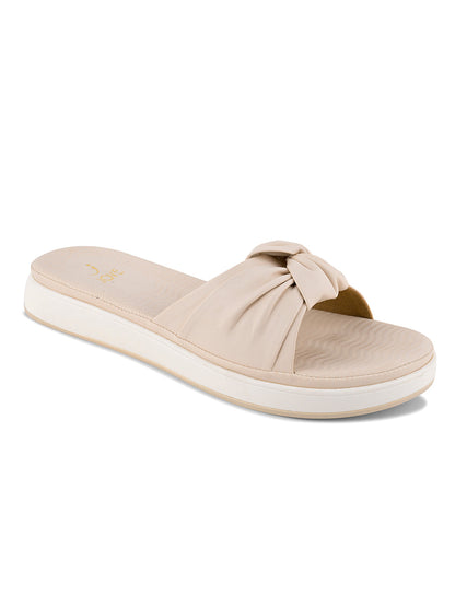 Women, Women Footwear, Cream Open Toe Flats