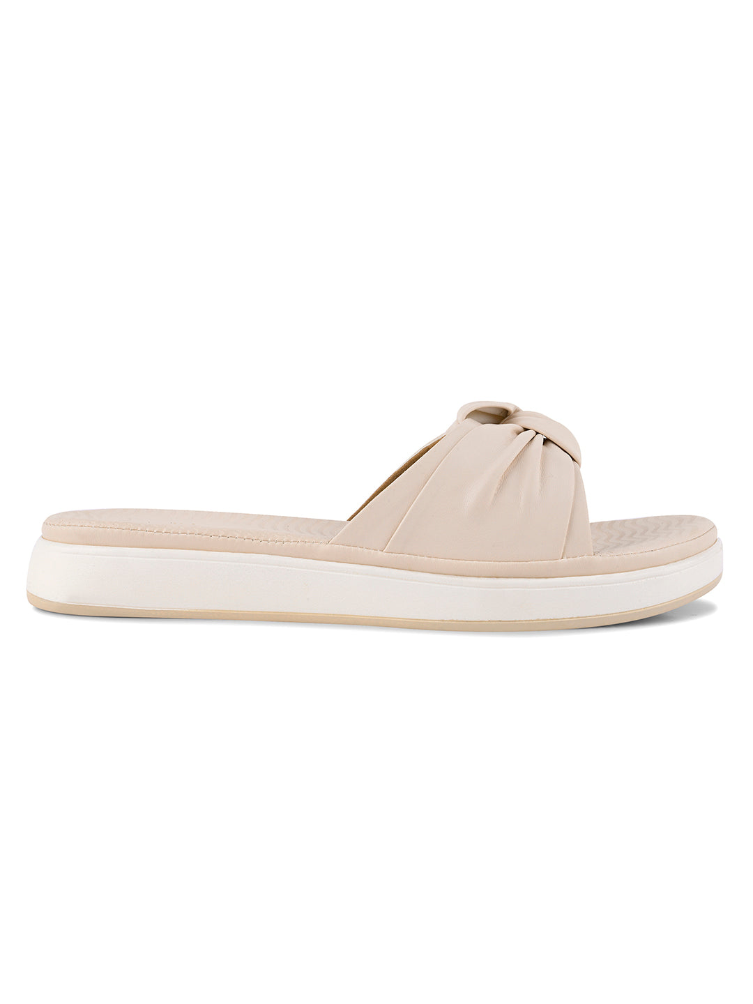 Women, Women Footwear, Cream Open Toe Flats