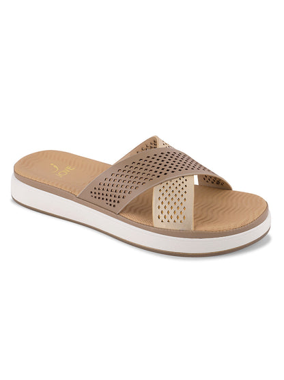 Women, Women Footwear, Beige Open Toe Flats