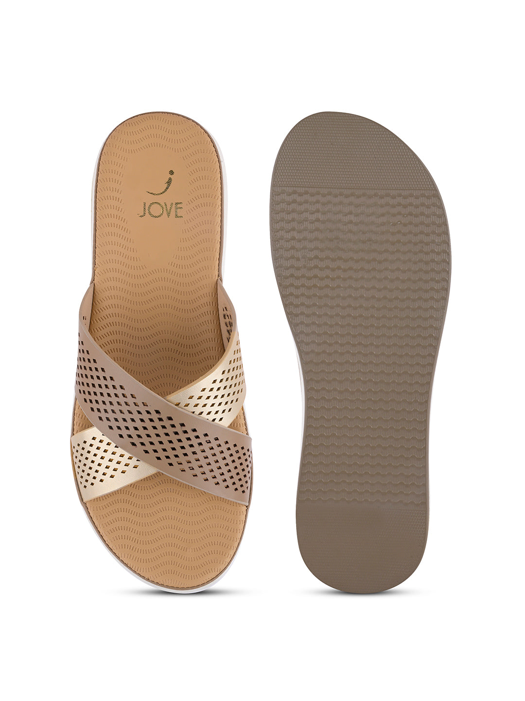 Women, Women Footwear, Beige Open Toe Flats