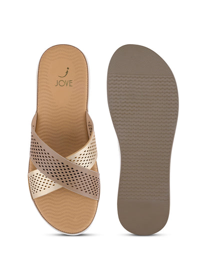 Women, Women Footwear, Beige Open Toe Flats
