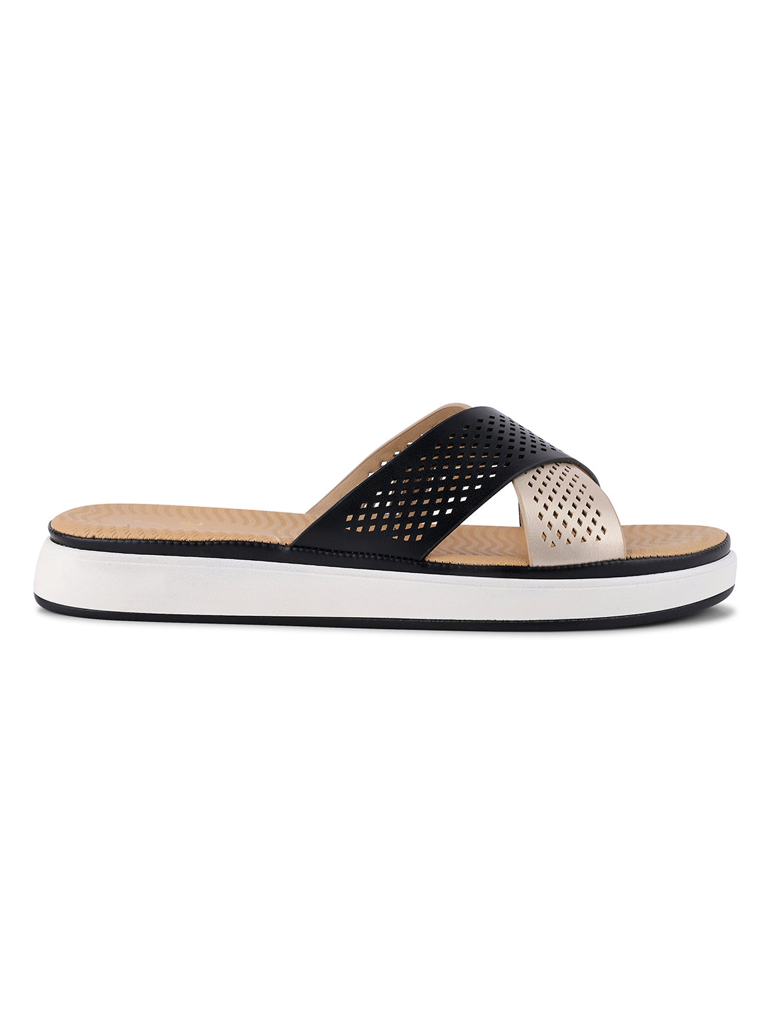 Women, Women Footwear, Black Open Toe Flats