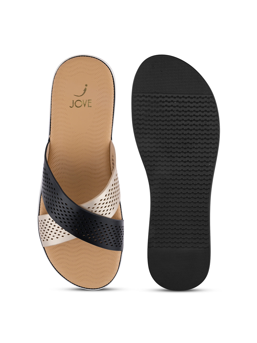 Women, Women Footwear, Black Open Toe Flats