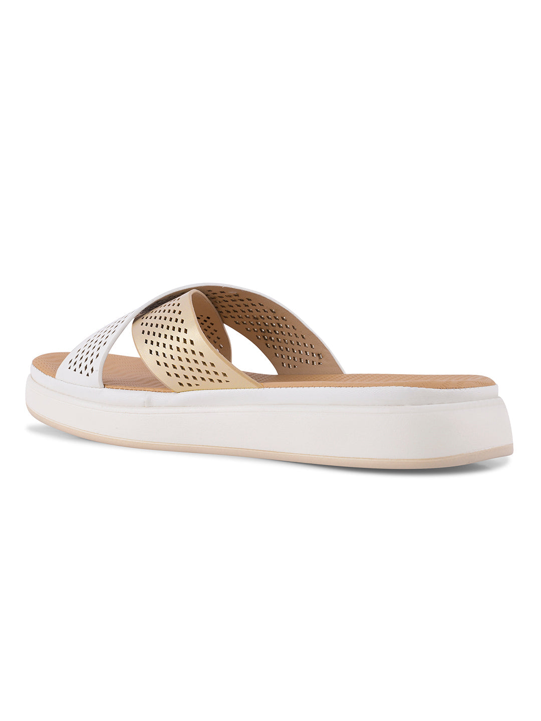 Women, Women Footwear, White Open Toe Flats