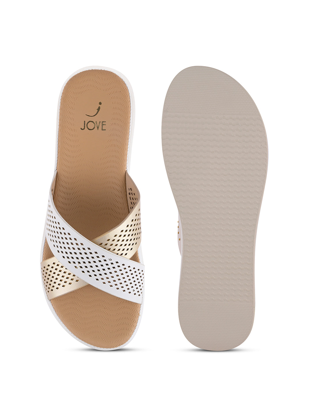 Women, Women Footwear, White Open Toe Flats