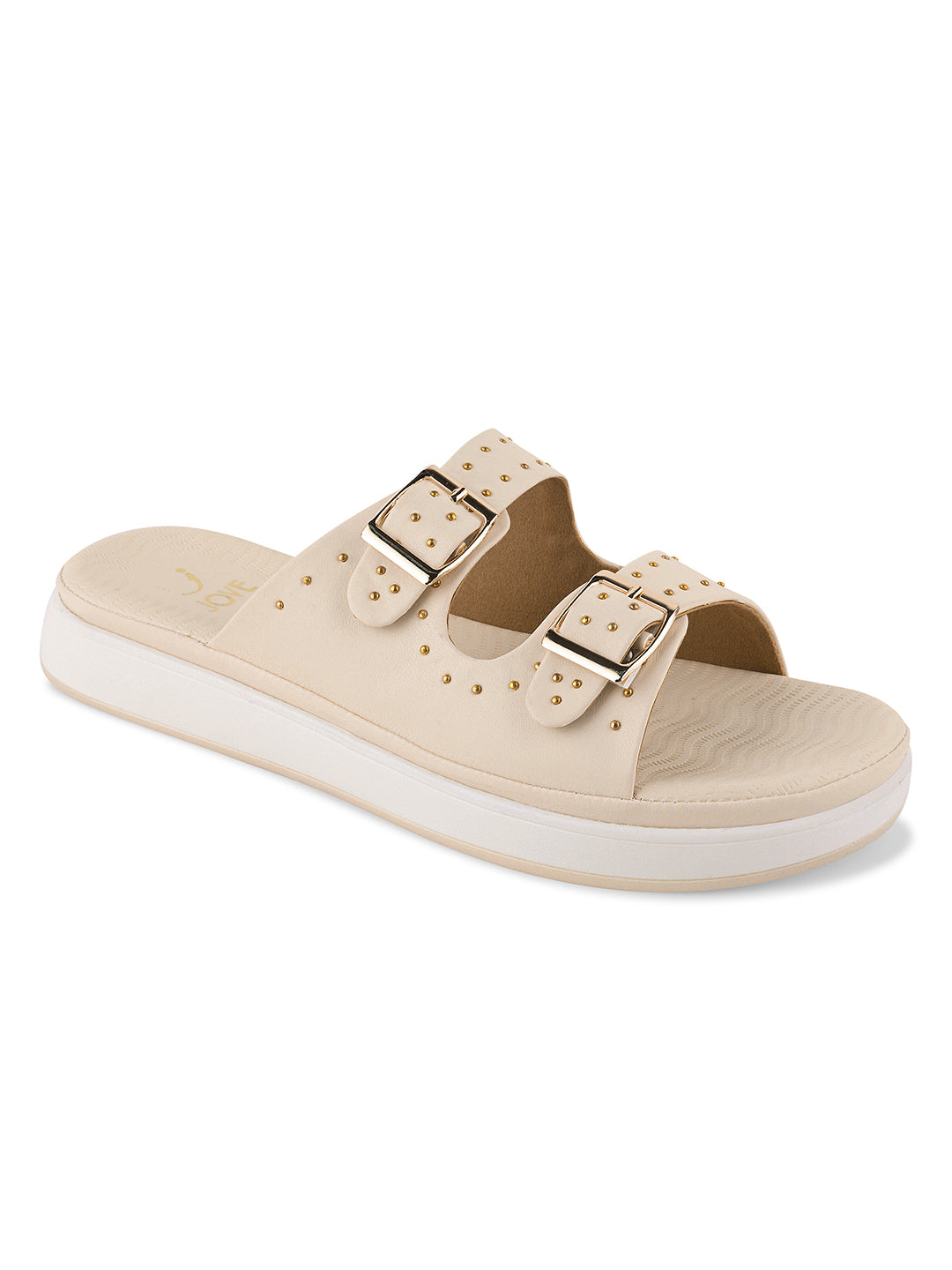 Women, Women Footwear, Cream Open Toe Flats