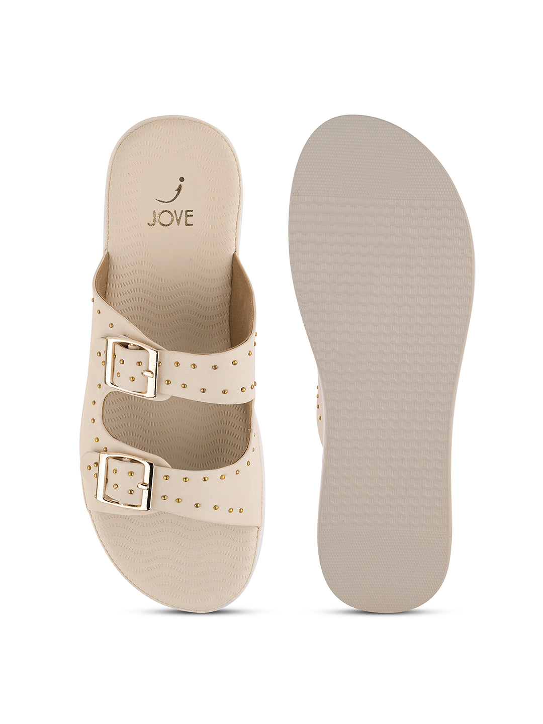 Women, Women Footwear, Cream Open Toe Flats