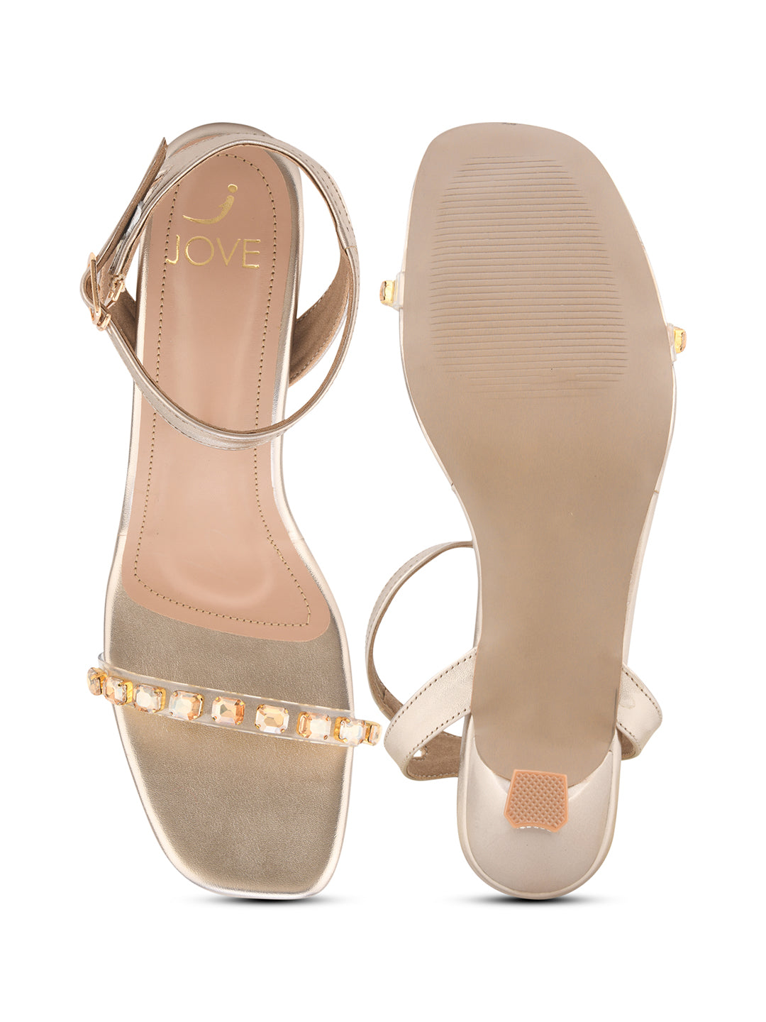 Women, Women Footwear, Gold sandals