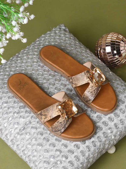Women, Women Footwear, Brown Flats