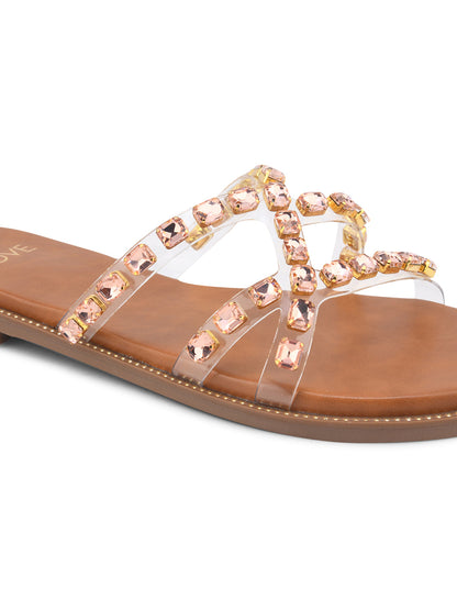 Women Sultan Embellished Open Toe Flats