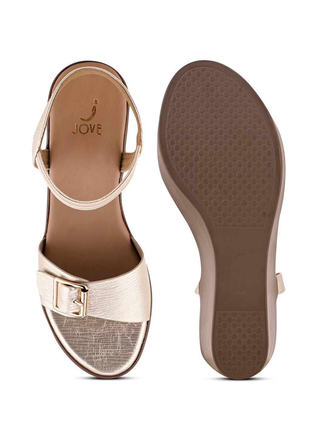 Women, Women Footwear, Gold Wedges
