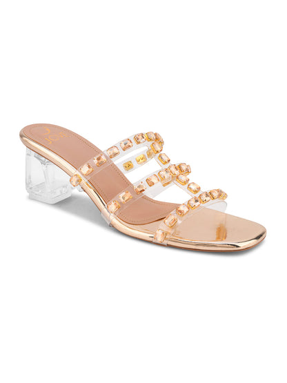 Women, Women Footwear, Gold sandals