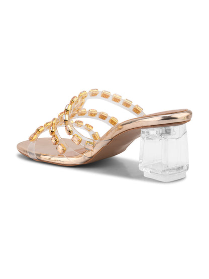 Women, Women Footwear, Gold sandals